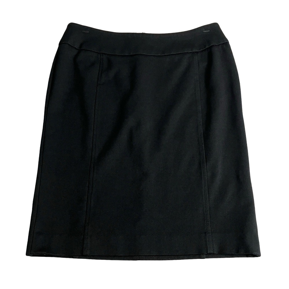 Halogen Pencil Skirt Womens 6 Black Ponte Knit Back Zip Workwear Professional